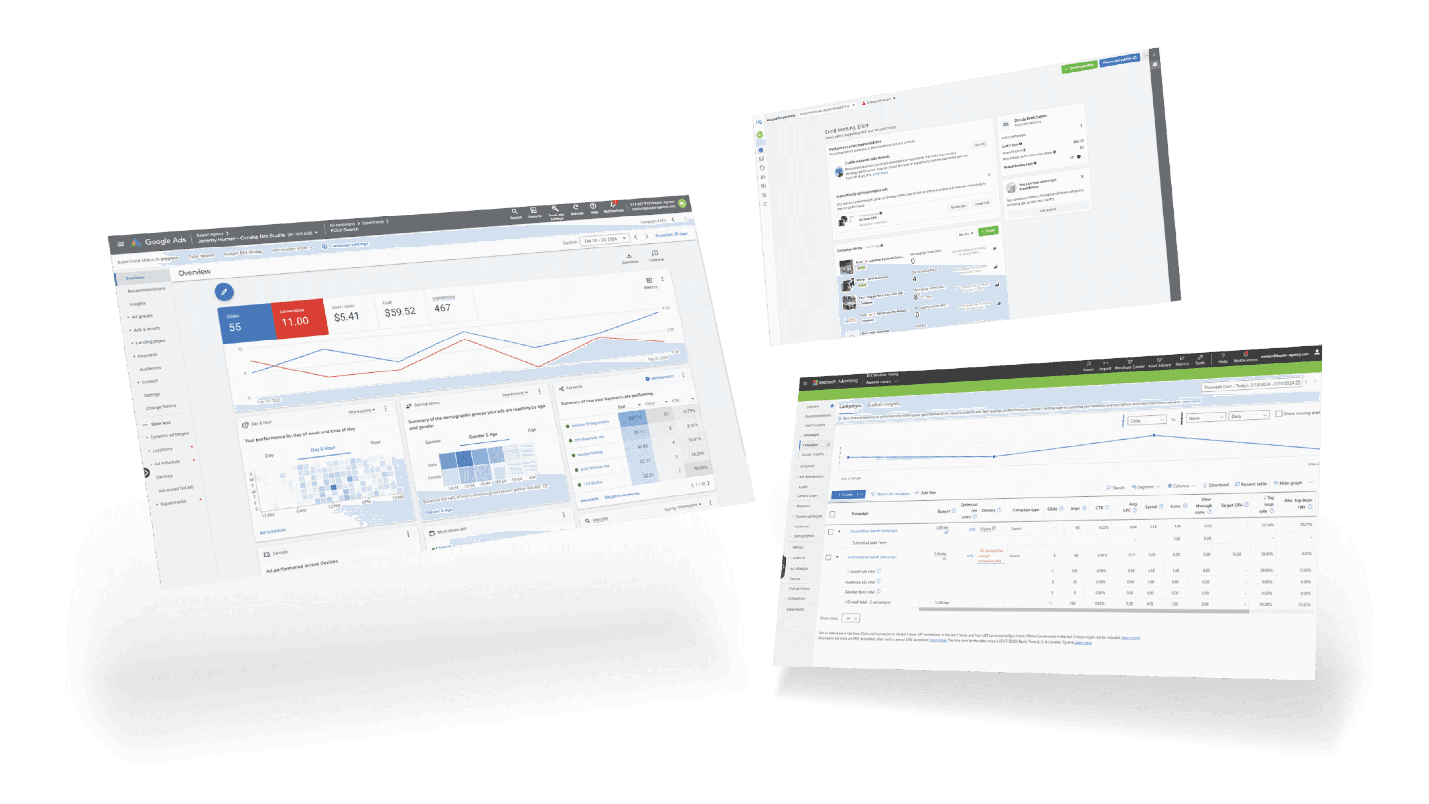 Kepler Marketing campaign visuals shown across a laptop and analytics layout