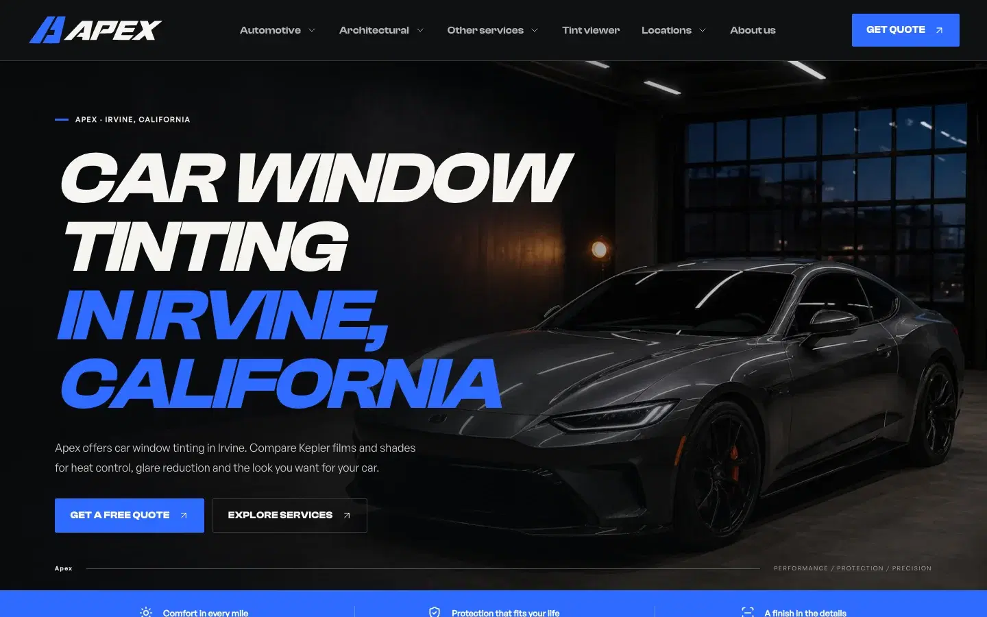 Apex dark website template