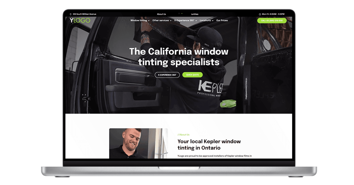 Kepler website template preview on a laptop